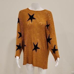 Star Patterned Mustard Sweater